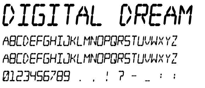 Digital dream Fat Skew Narrow font